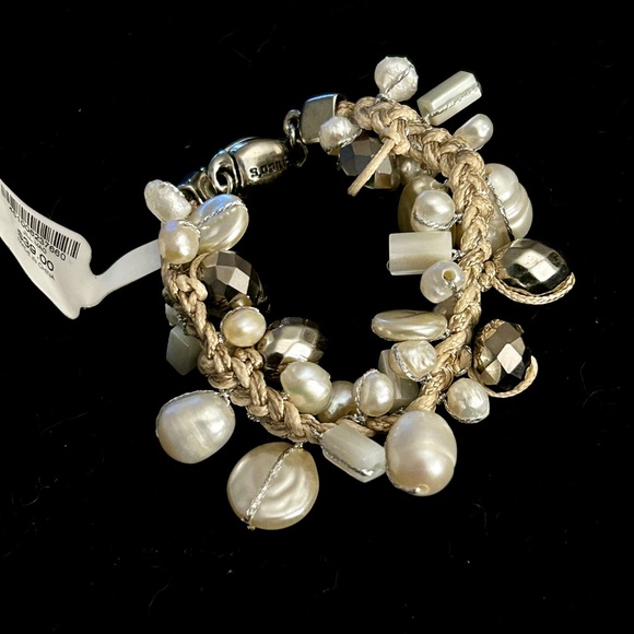 Chico's Silver Necklace with Cream Accents and Bracelet Combo NWT - Picture 7 of 8